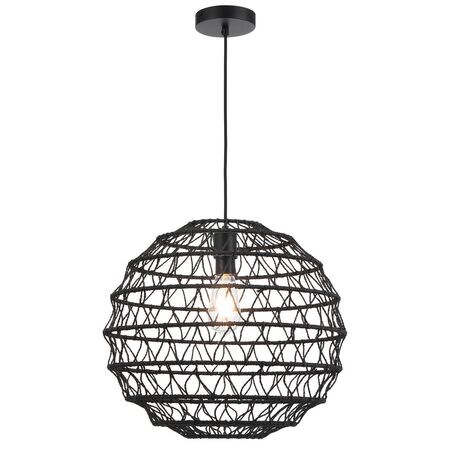 Pendant Light E27 450mm Black Ivalo Telbix