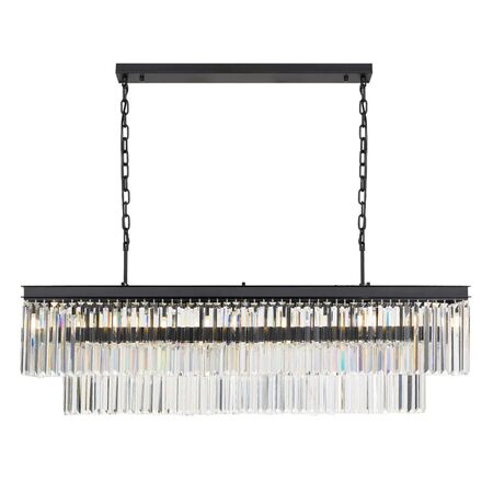 Pendant Light Frame Only 6 Light E14 Black Crystal Serene Telbix