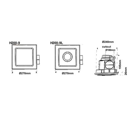 Exhaust fan square no light
