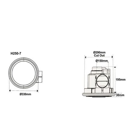 Exhaust fan round no light