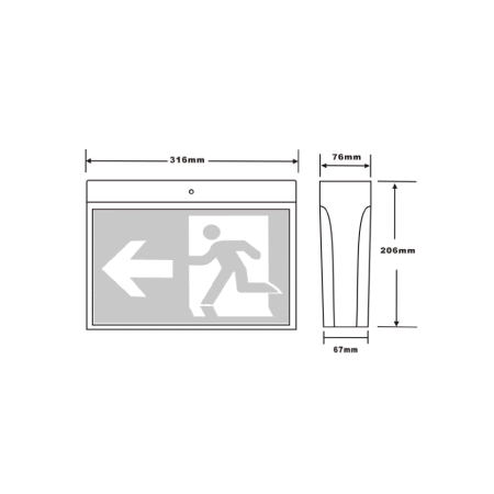 Normal Surface Mount EXIT SIGN BK