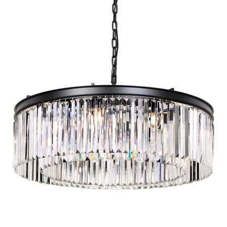 Pendant Light Frame Only 16 Light E14 Black Crystal Serene Telbix