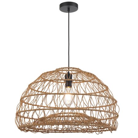 Pendant Light E27 600mm Natural Ivalo Telbix