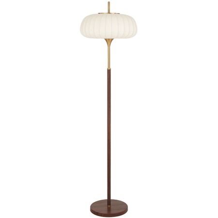 Floor Lamp 2 Light E27 Foot Switch Wood Antique Gold Lasian Telbix