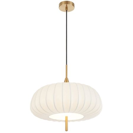 Pendant Light 2 Light E27 400mm Antique Gold White Lasian Telbix
