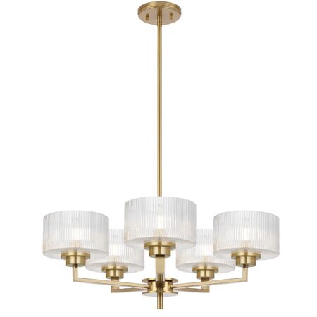 Pendant Light 5 Light G9 660mm Antique Silver Clear Moreno Telbix