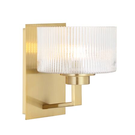 Wall Light E14 Antique Gold Clear Moreno Telbix