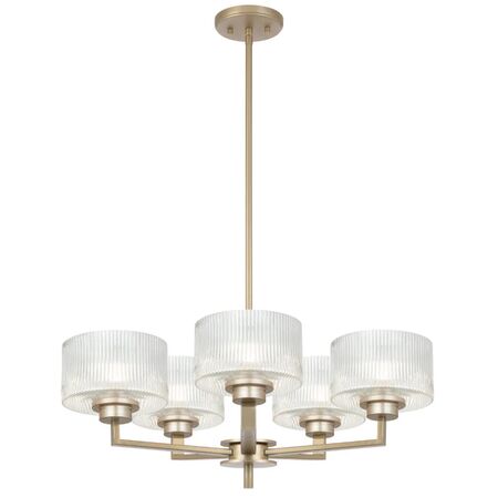 Pendant Light 5 Light E14 660mm Black Matt Clear Moreno Telbix