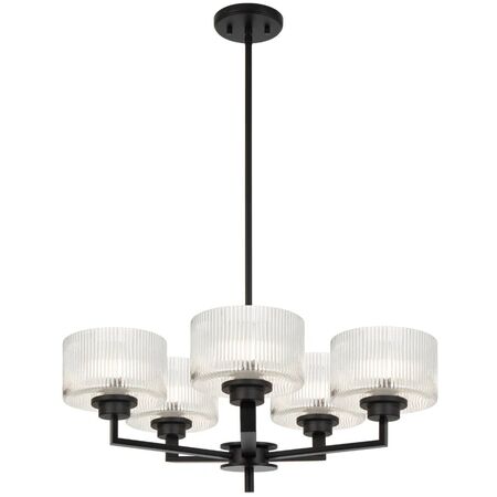 Pendant Light 5 Light E14 660mm Antique Gold Clear Moreno Telbix