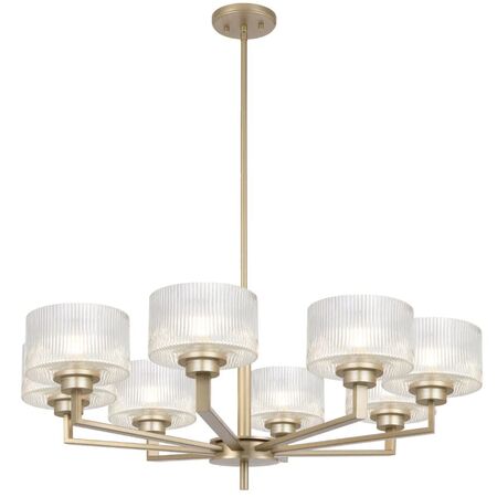 Pendant Light 8 Light E14 860mm Black Matt Clear Moreno Telbix