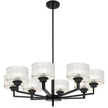 Pendant Light 8 Light E14 860mm Black Matt Clear Moreno Telbix