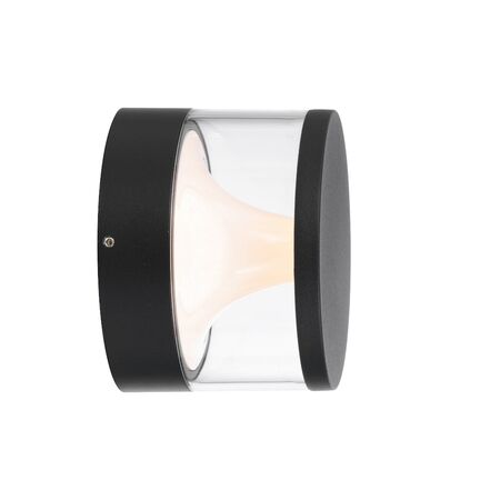 Bulkhead Light LED 10W 3000K IP54 Black Sand Clear Noral Telbix