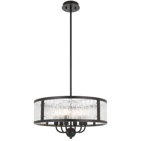 Pendant Light 6 Light E14 500mm Polished Nickel Clear Norel Telbix