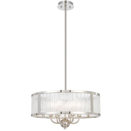 Pendant Light 6 Light E14 500mm Polished Nickel Clear Norel Telbix
