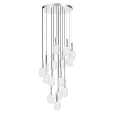 Pendant Light 15 Light LED 45W 3000K 690mm Chrome Clear Obris Telbix