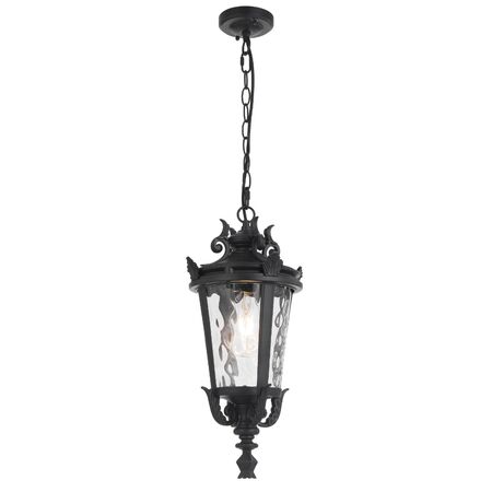 Pendant Light E27 IP44 230mm Black Clear Pedral Telbix