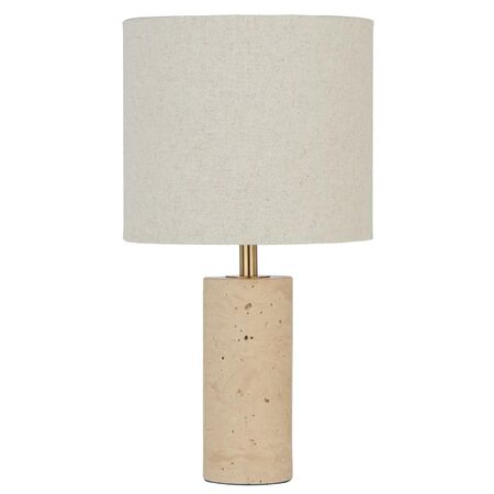 Table Lamp E27 555mm Beige Travertine Ivory Polano Telbix