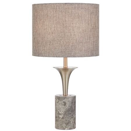 Table Lamp E27 Inline Switch Beige Travertine Gold Renara Telbix
