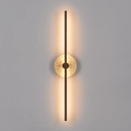 Wall Light LED 12W 3000K Beige Travertine Black Rimini Telbix