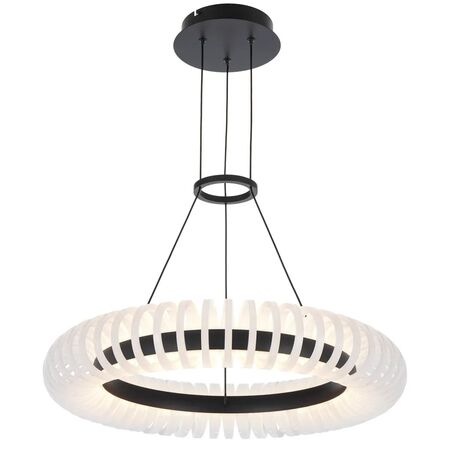 Pendant Light LED 40W Tri-Colour Dimmable 600mm Black Romay Telbix