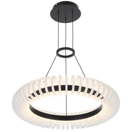 Pendant Light LED 40W Tri-Colour Dimmable 600mm Black Romay Telbix