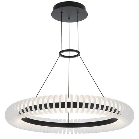 Pendant Light LED 40W Tri-Colour Dimmable 600mm Black Romay Telbix