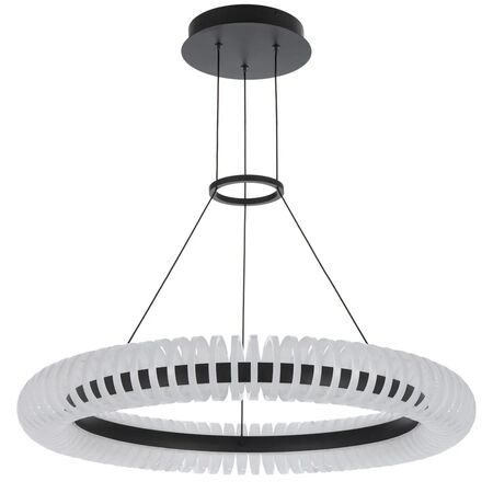 Pendant Light LED 40W Tri-Colour Dimmable 600mm Black Romay Telbix