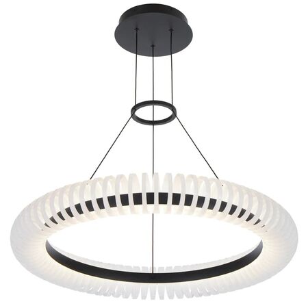 Pendant Light LED 40W Tri-Colour Dimmable 600mm Black Romay Telbix