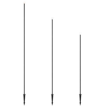 Garden Post Light Set of 3 24V LED 1W 3000K IP65 Black Rush Telbix