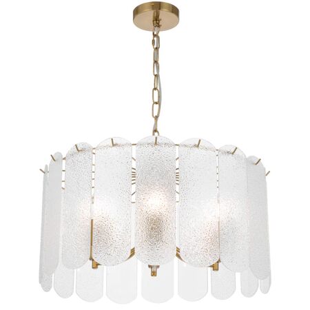 Pendant Light 6 Light E14 550mm Antique Gold Clear Samona Telbix