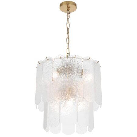Pendant Light 8 Light E14 420mm Antique Gold Clear Samona Telbix