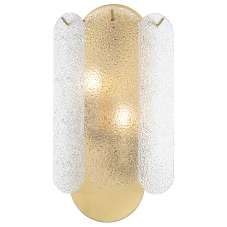 Wall Light 2 Light E14 Antique Gold Clear Samona Telbix