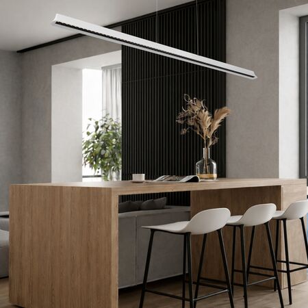 Pendant Light LED 46W Tri-Colour Dimmable 1840mm White Serda Telbix