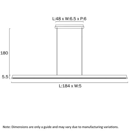 Pendant Light LED 46W Tri-Colour Dimmable 1840mm White Serda Telbix