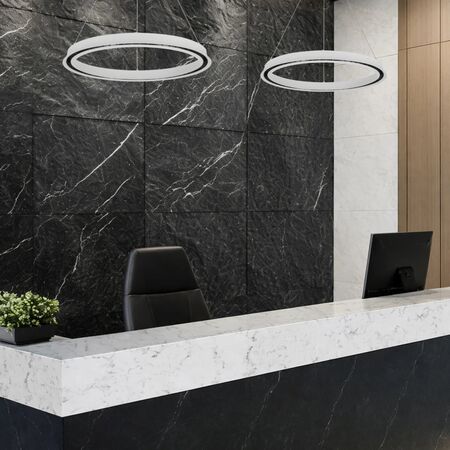 Pendant Light LED 36W Tri-Colour Dimmable 630mm White Serda Telbix