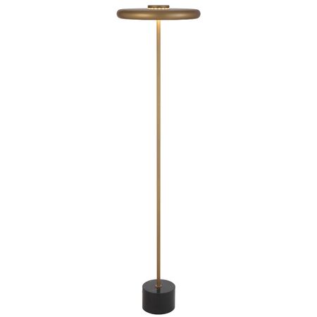 Floor Lamp LED 14W Antique Brass Black Marble Sisby Telbix