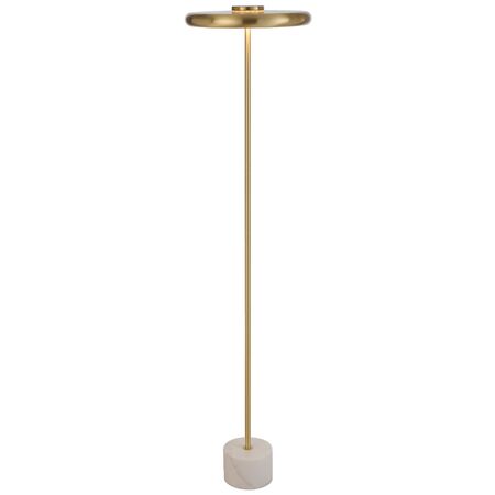 Floor Lamp LED 14W Matt Brass White Marble Sisby Telbix
