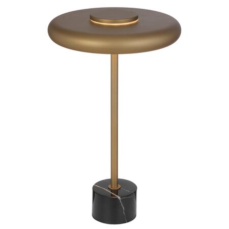 Table Lamp LED 12W Matt Brass White Marble Sisby Telbix