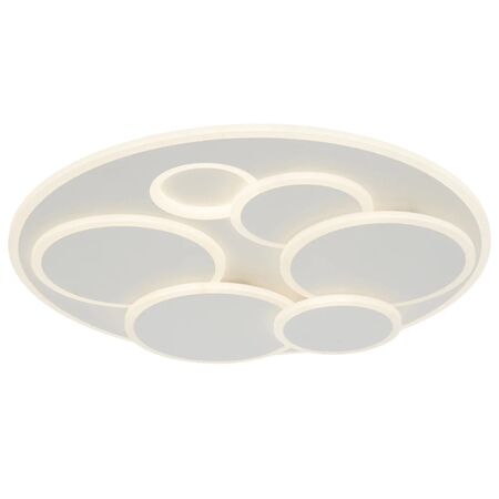 Oyster Light LED 48W Tri-Colour Dimmable 500mm White Stellar Telbix