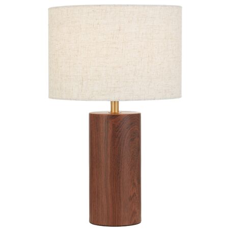 Table Lamp E27 Inline Switch Wood Antique Gold Stylin Telbix
