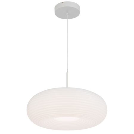 Pendant Light LED 40W Tri-Colour Dimmable 500mm White Tifton Telbix