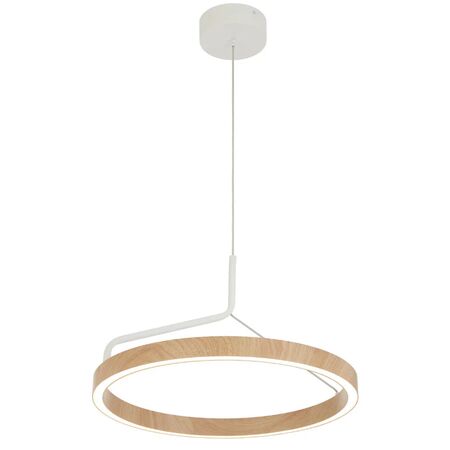 Pendant Light LED 20W Tri-Colour 405mm Black Sand Oak Truvon Telbix