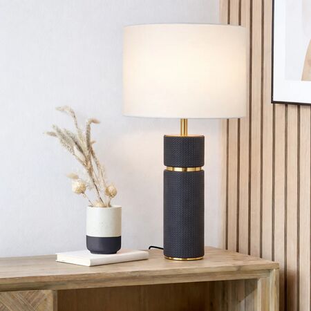 Table Lamp E27 Inline Switch Green Antique Gold Valda Telbix