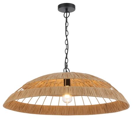 Pendant Light E27 800mm Natural Vallejo Telbix