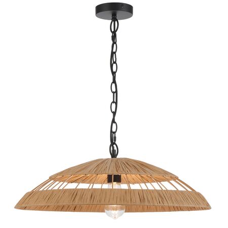 Pendant Light E27 600mm Natural Vallejo Telbix