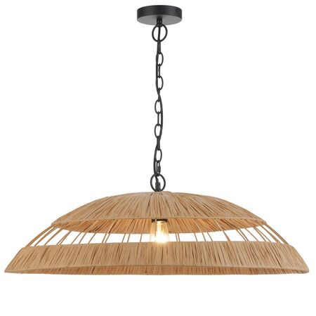 Pendant Light E27 800mm Natural Vallejo Telbix