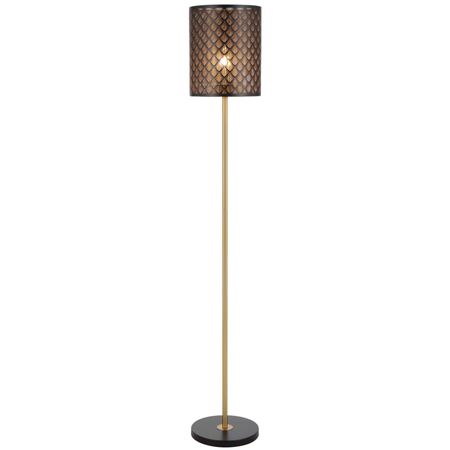 Floor Lamp E27 Foot Switch White Antique Gold Valtor Telbix