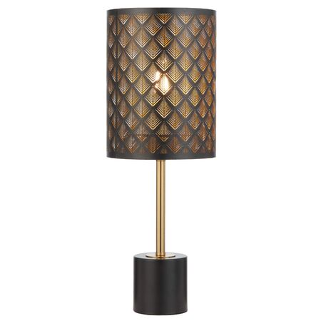 Table Lamp E27 Inline Switch White Antique Gold Valtor Telbix