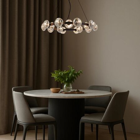 Pendant Light 15 Light G9 880mm Black Matt Mirror Varlin Telbix