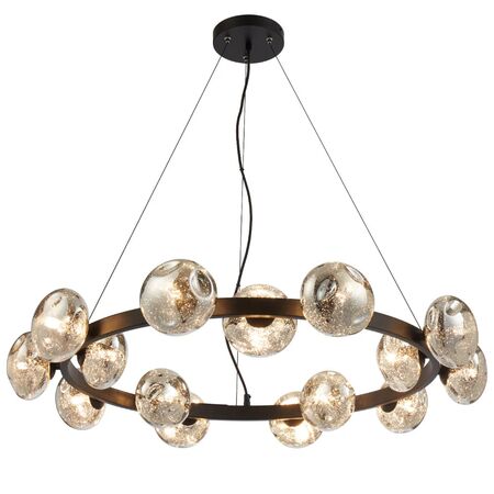 Pendant Light 15 Light G9 880mm Black Matt Mirror Varlin Telbix